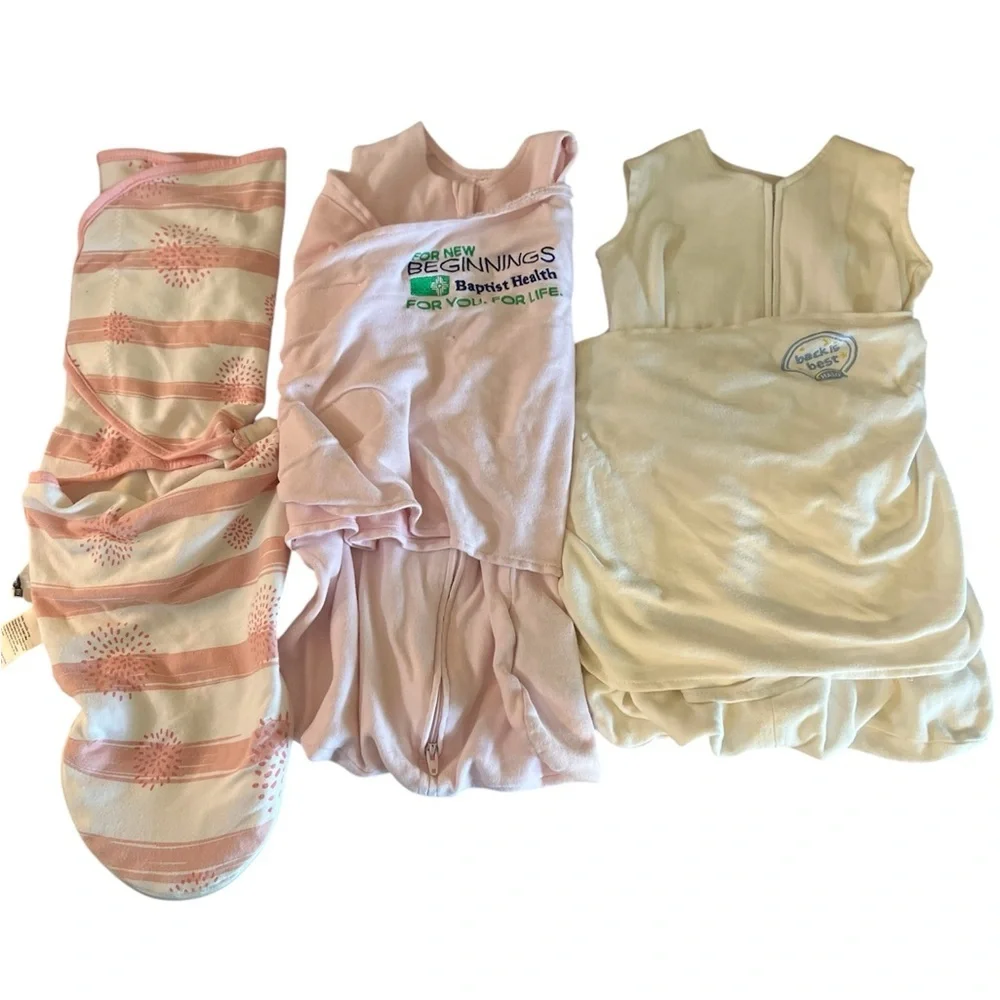 Bundle of 3 Newborn Swaddles – HALO SleepSack & Owen & Tate 0–3M Baby Wraps